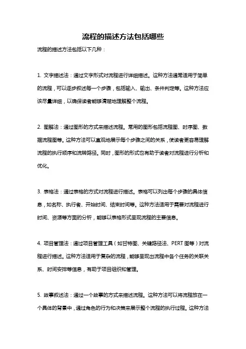 流程的描述方法包括哪些