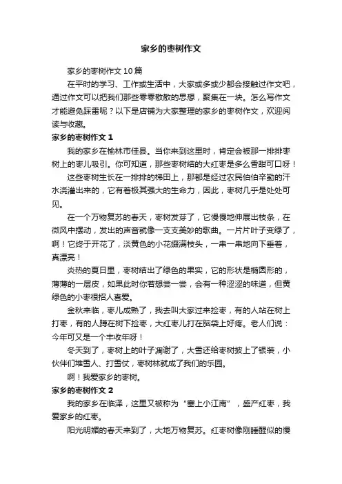 家乡的枣树作文
