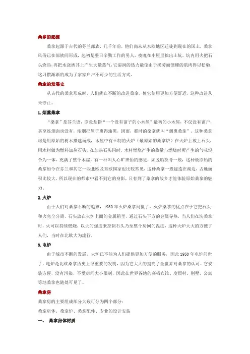 桑拿的起源