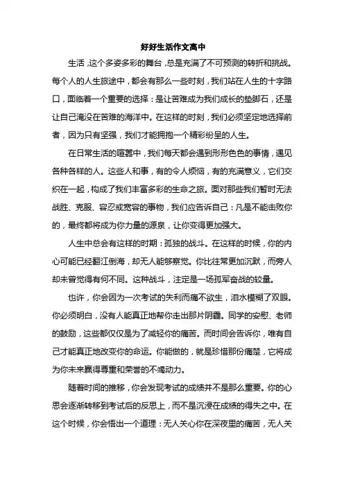 好好生活作文高中