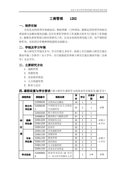工商管理 1202 - 北京工业大学研究生院