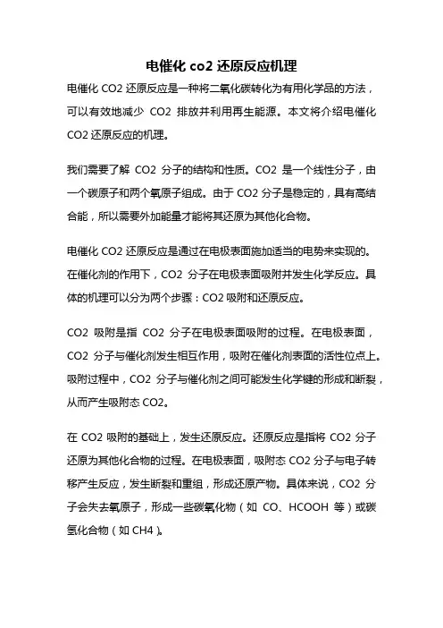 电催化co2还原反应机理