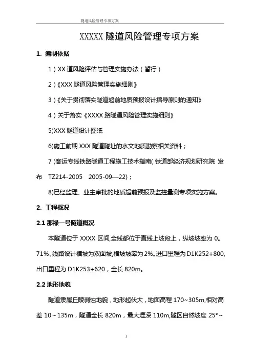 隧道风险管理方案.(DOC)