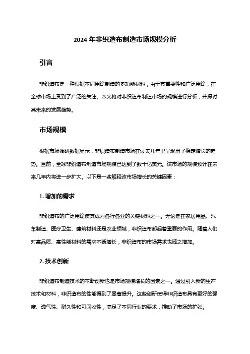 2024年非织造布制造市场规模分析