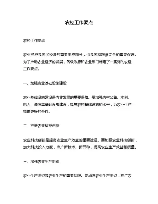 农经工作要点