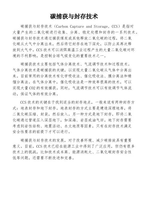 碳捕获与封存技术