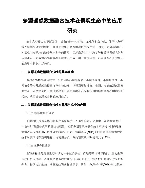 多源遥感数据融合技术在景观生态中的应用研究