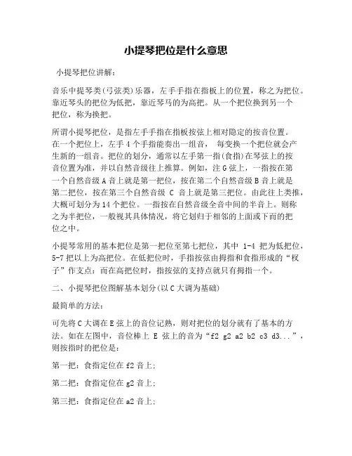 小提琴把位是什么意思