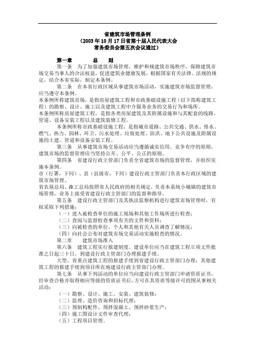 黑龙江省建筑市场管理条例