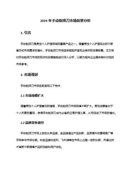 2024年手动剃须刀市场前景分析