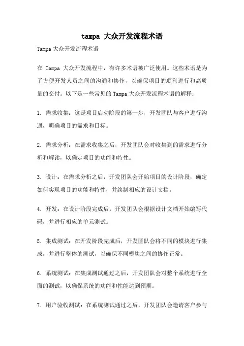 tampa 大众开发流程术语