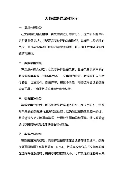 大数据处理流程顺序