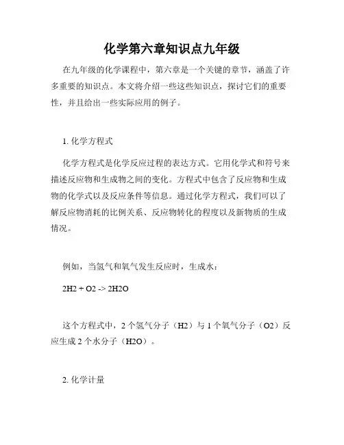 化学第六章知识点九年级