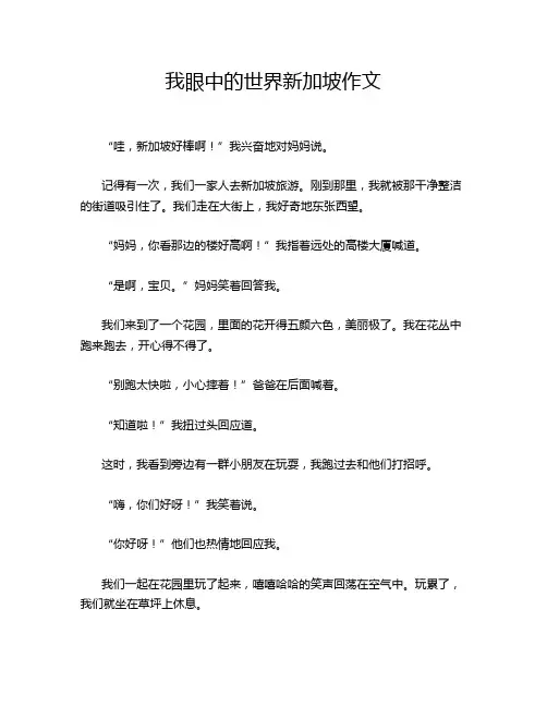 我眼中的世界新加坡作文