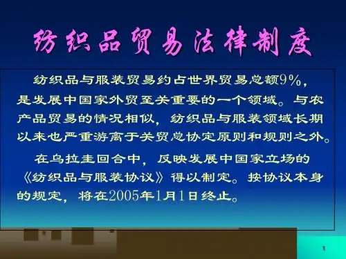 纺织行业及贸易管理知识法律制度(PPT 35页)