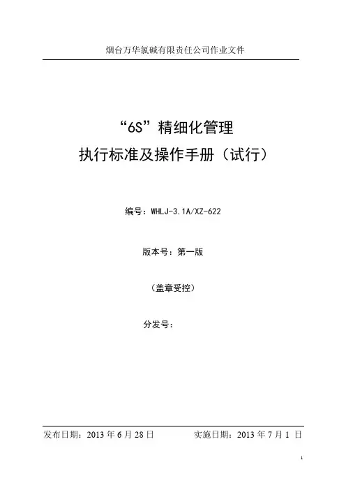 万华氯碱6S精细化管理执行标准及操作手册试行