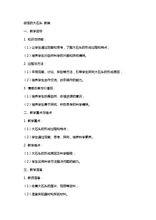 奇怪的大石头 教案