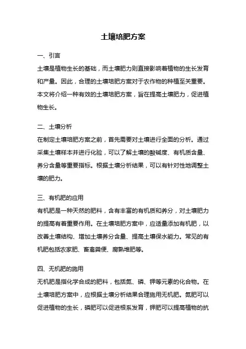土壤培肥方案
