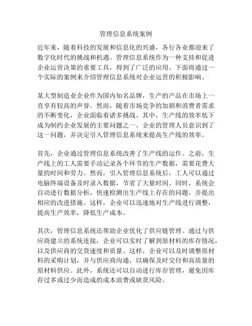 管理信息系统案例