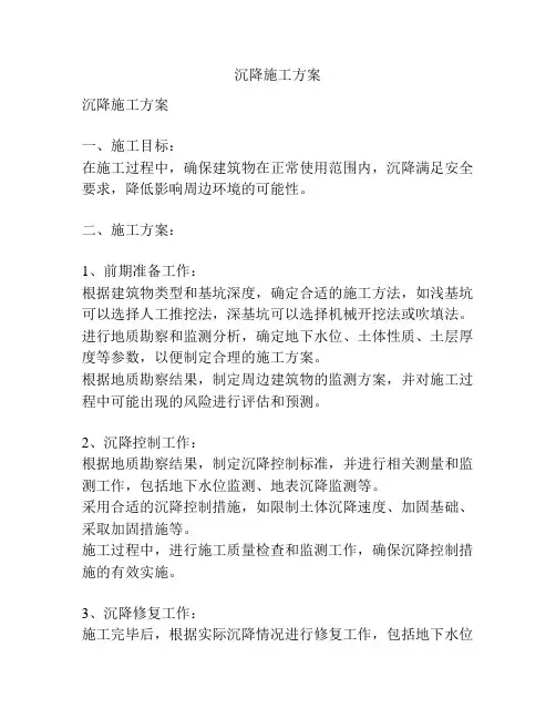 沉降施工方案