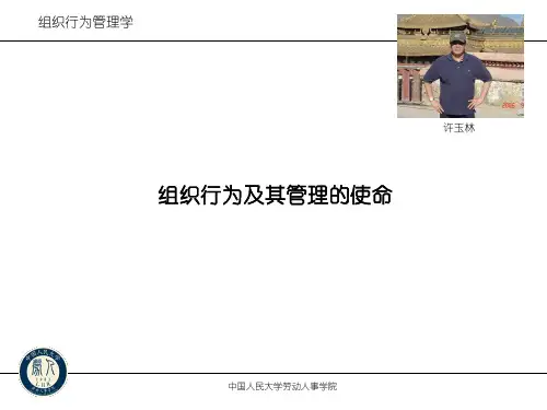 组织行为及其管理的使命(1)学习版-人大许玉林