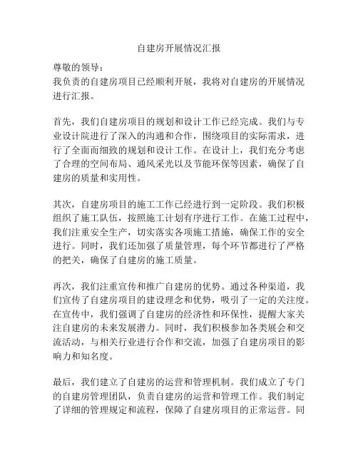 自建房开展情况汇报