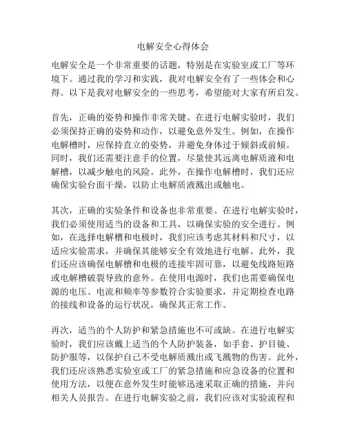电解安全心得体会