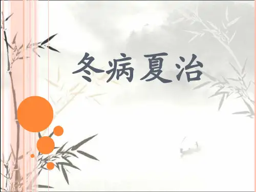 冬病夏治 PPT