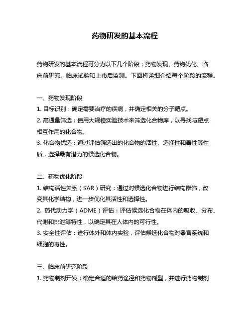 药物研发的基本流程