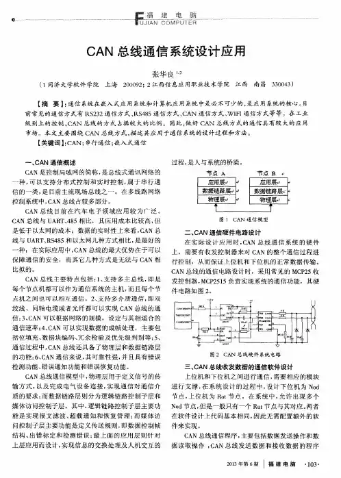 CAN总线通信系统设计应用