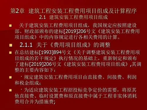 建筑工程安装工程费用组成及计算程序-PPT精品文档