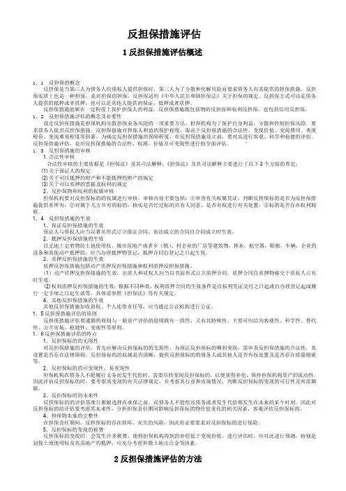 反担保措施评估