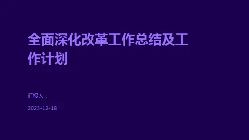 全面深化改革工作总结及工作计划