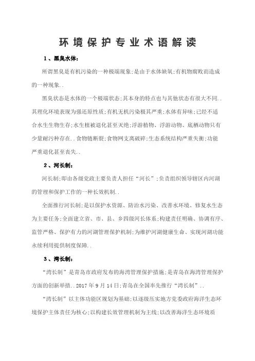环境保护专业术语解读