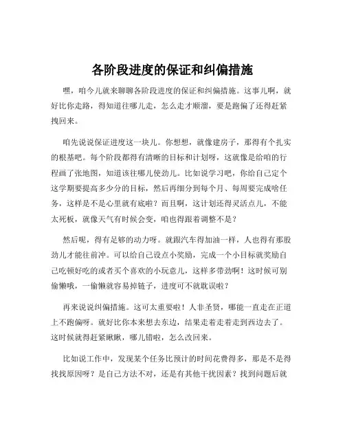 各阶段进度的保证和纠偏措施