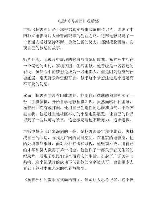 电影《杨善洲》观后感