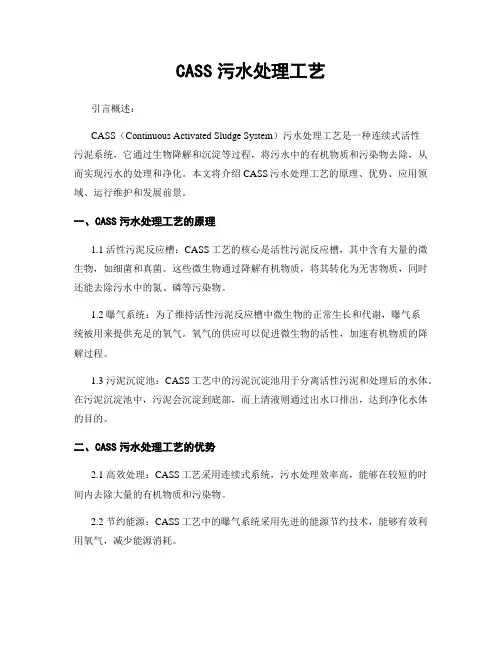 CASS污水处理工艺