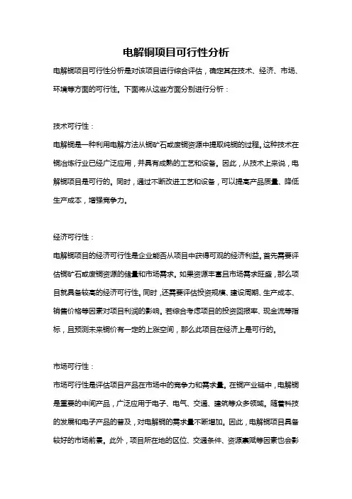 电解铜项目可行性分析