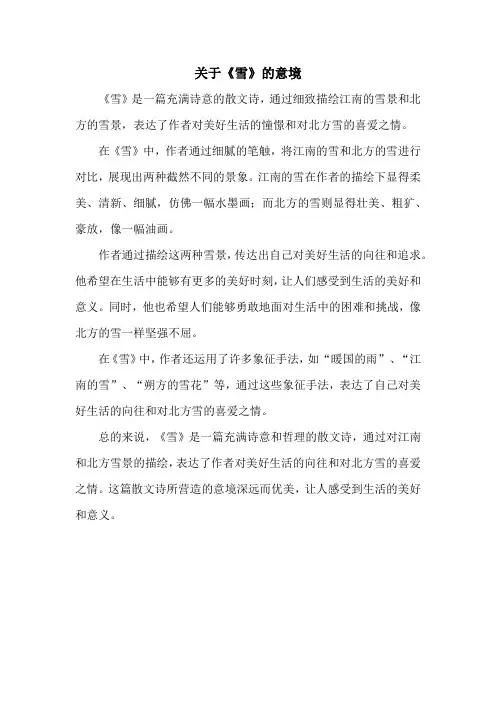 关于《雪》的意境