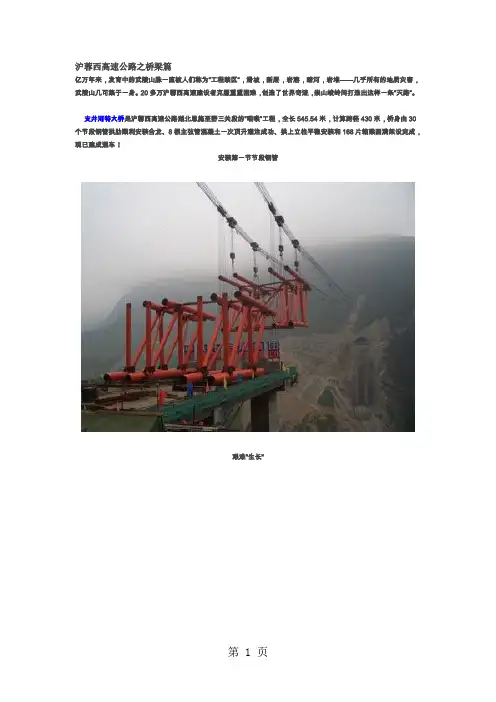 沪蓉西高速公路之桥梁篇共21页word资料
