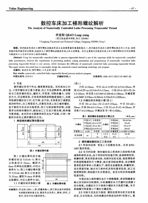 数控车床加工梯形螺纹解析