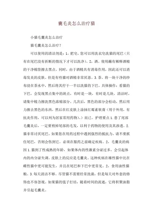 囊毛炎怎么治疗猫