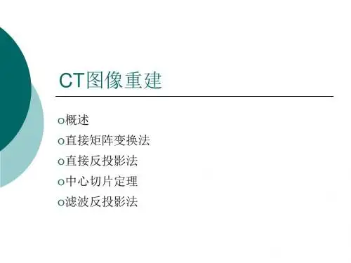 CT图像重建(X线成像系统)