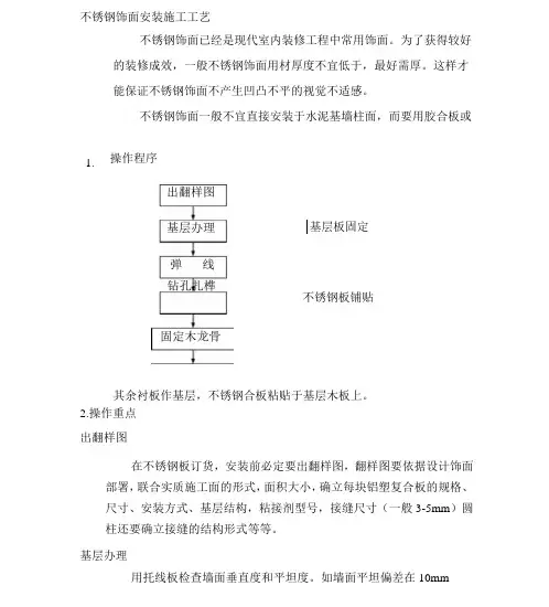 不锈钢饰面安装施工工艺