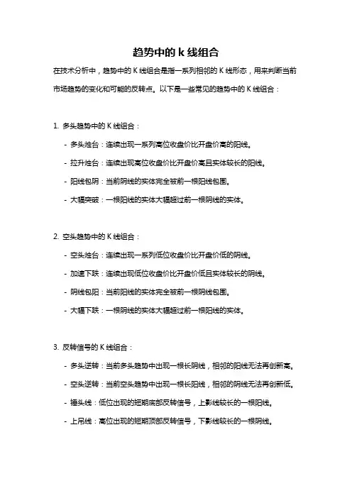趋势中的k线组合