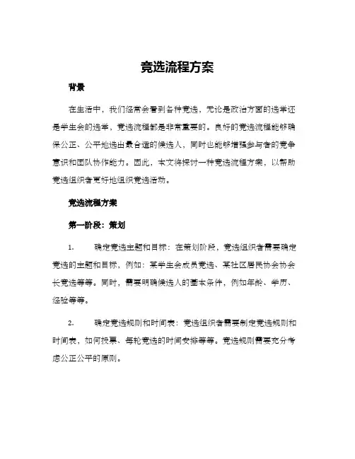 竞选流程方案