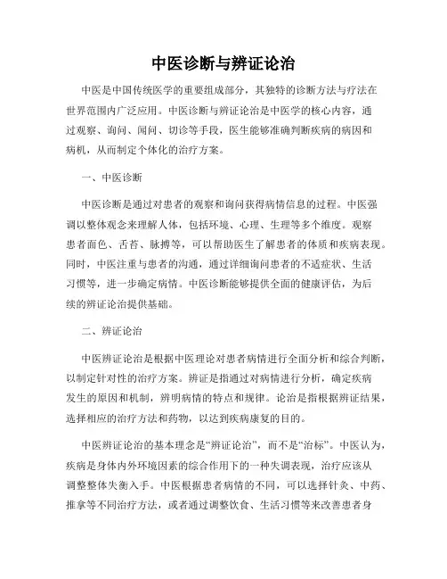 中医诊断与辨证论治