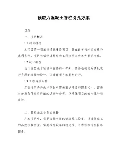 预应力混凝土管桩引孔方案