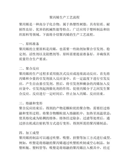 聚丙烯生产工艺流程