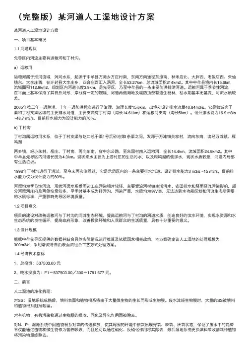 （完整版）某河道人工湿地设计方案